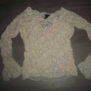 womens VICTORIA'S SECRET/Moda International lace blouse.size small